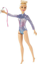 Load image into Gallery viewer, Barbie Rhythmic Gymnast Blonde Doll 12&quot; with Colorful Metallic Leotard, 2 Batons &amp; Ribbon Accessory - sctoyswholesale
