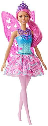 Barbie Dreamtopia Fairy Doll, 12-Inch, with Pink and Blue Jewel Theme, Pink Hair and Wings - sctoyswholesale