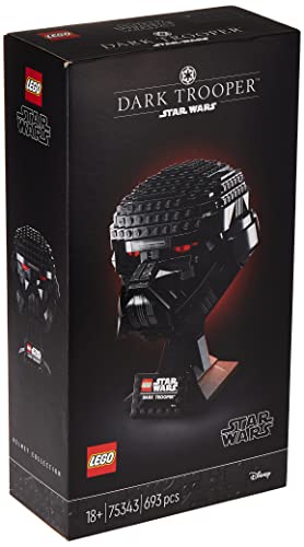Lego 75343 Star Wars Dark Trooper Helmet Collection Wars Buildable Display Stand with Set Nane Logo - sctoyswholesale