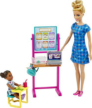 Load image into Gallery viewer, Barbie Teacher Doll (Blonde),Toddler Doll (Brunette), Flip Board, Laptop, Backpack, Toddler Desk, Pet Turtle, Great Gift for Ages 3 Years Old &amp; Up - sctoyswholesale
