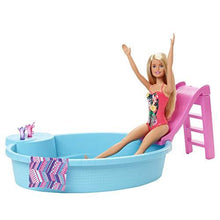 Load image into Gallery viewer, Barbie Doll, 11.5-Inch Blonde, and Pool Playset with Slide and Accessories - sctoyswholesale
