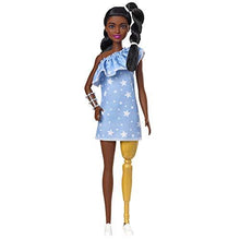 Load image into Gallery viewer, Barbie Fashionistas Doll with 2 Twisted Braids &amp; Prosthetic Leg Wearing Star-Print Dress - sctoyswholesale
