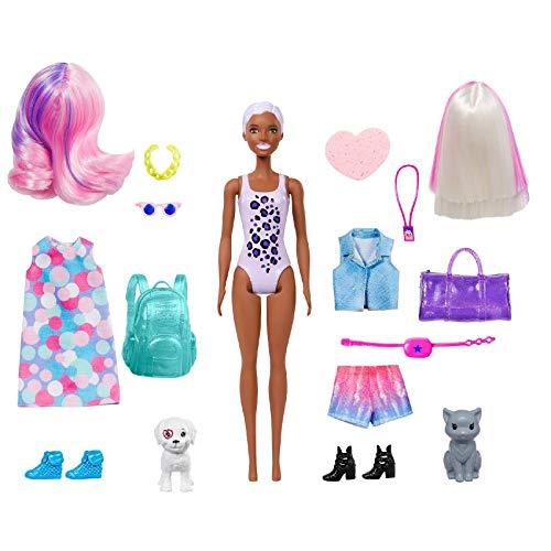 Barbie Color Reveal Doll Set with 25 Surprises Including 2 Pets & Day-to-Night Transformation: 15 Mystery Bags Contain Doll Clothes & Accessories for 2 Looks; Water Reveals Look of Metallic Doll - sctoyswholesale