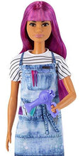 Load image into Gallery viewer, Barbie Salon Stylist Doll (12-In/30.40-cm) with Purple Hair, Tie-Dye Smock, Striped Tee, Blow Dryer &amp; Comb Accessories, Great Gift for Ages 3 Years Old &amp; Up - sctoyswholesale
