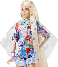 Load image into Gallery viewer, Barbie Extra Doll #12 in Floral 2-Piece Fashion &amp; Accessories, with Pet Bunny, Extra-Long Blonde Hair with Heart Icons &amp; Flexible Joints - sctoyswholesale
