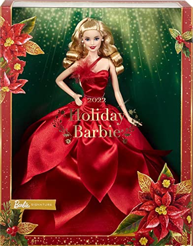 Barbie Signature 2022 Holiday Barbie Doll (Blonde Wavy Hair) - sctoyswholesale