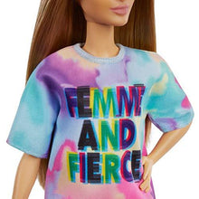 Load image into Gallery viewer, Barbie Fashionistas Doll # 159, Petite, with Light Brown Hair Wearing Tie-Dye T-Shirt Dress, White Shoes &amp; Visor - sctoyswholesale

