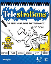 Load image into Gallery viewer, USAOPOLY Telestrations Original 6 Player | Family Board Game | A Fun Family Game for Kids and Adults | Family Game Night Just Got Better | The Telephone Game Sketched Out - sctoyswholesale
