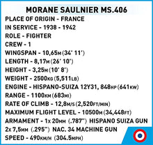 Load image into Gallery viewer, COBI Historical Collection: World War II Morane-Saulnier MS.406,Various - sctoyswholesale
