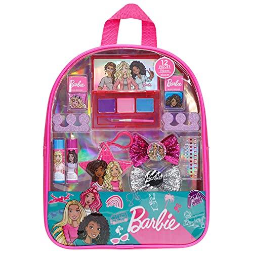 Barbie - Townley Girl Backpack Cosmetic Makeup Gift Bag Set includes Lip Gloss, Nail Polish & Hair Accessories for Kids Teen Tween Toddler Girls, Ages 3+ perfect for Parties, Sleepovers and Makeovers - sctoyswholesale