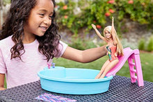 Load image into Gallery viewer, Barbie Doll, 11.5-Inch Blonde, and Pool Playset with Slide and Accessories - sctoyswholesale
