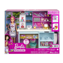 Load image into Gallery viewer, Barbie Bakery Playset with 12 in Petite Doll, Pink Hair, Bakery Station, Cake Making Feature, 20+ Realistic Play Pieces: 2 Dough containers, Cake Piping Stamper, Decorations, Toppers &amp; More - sctoyswholesale
