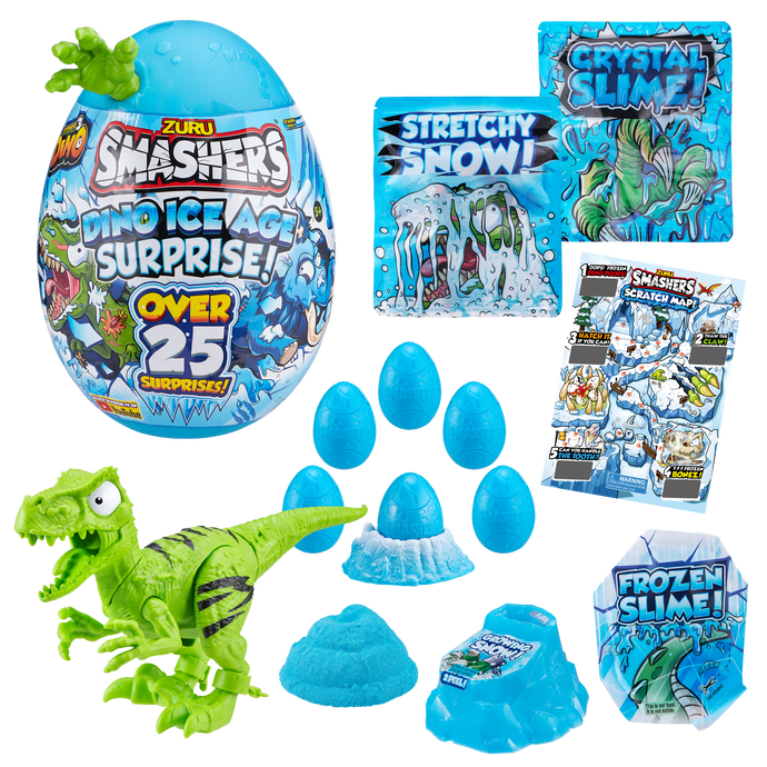 Smashers Dino Ice Age Over 25 Surprise Egg by ZURU (Green) - sctoyswholesale
