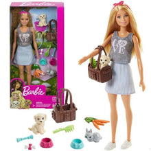 Load image into Gallery viewer, Barbie Animal Lovers Playset Puppy and Bunny Doll Mattel CHOP - sctoyswholesale
